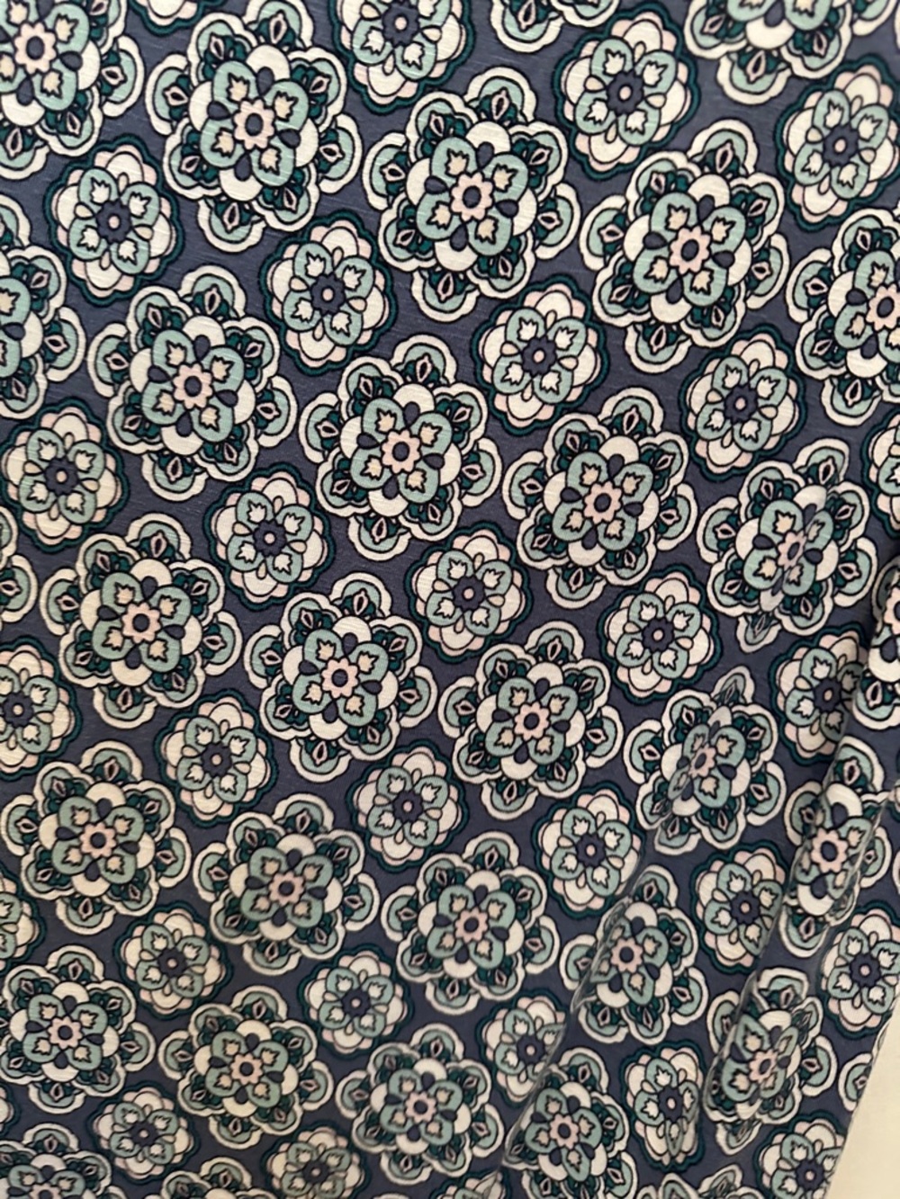 J. Jill Petite Sleeveless Floral Medallion Dress in Blue Light Teal & White SP - Picture 7 of 7